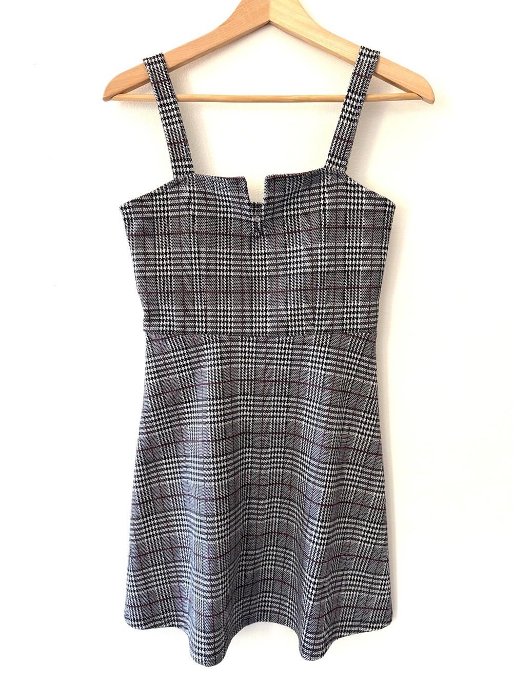Aeropostale Houndstooth Plaid Fit & Flare Mini Dress Size S Academia Soft Grunge